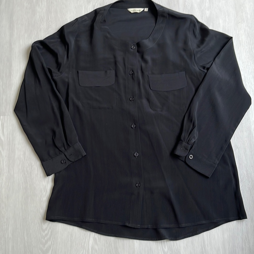 Used gently black silk blouse
